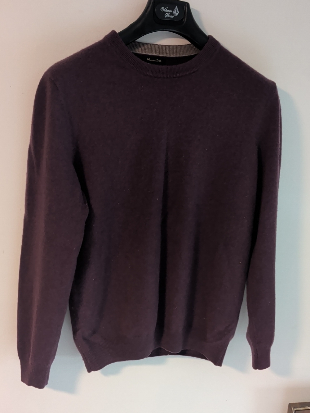 Women's Wool Cashmere Crew Neck Sweater - Plum